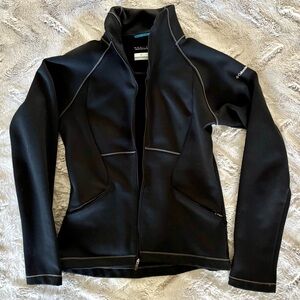Columbia Neoprene Fitted Black Crop Zip Jacket